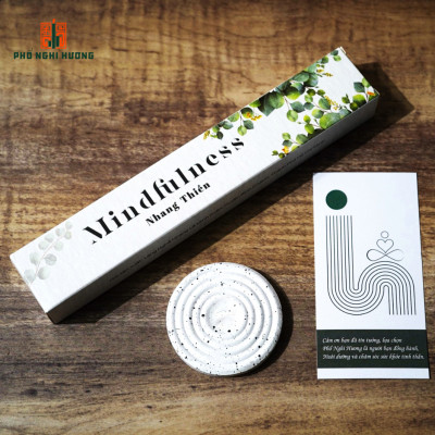 Nhang thiền Thư giãn Mindfulness - Phổ Nghi Hương mùi hương tươi mát, có tính thanh tẩy cao thích hợp để thư giãn và khử mùi không gian sống