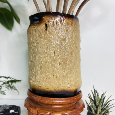 2 bình hoa sen 19 bông trang trí phòng khách ,phòng thờ , bình cắm hoa gỗ chiu liu ,hoa lá gương gỗ ngọc am thơm nức đẹp long lanh 