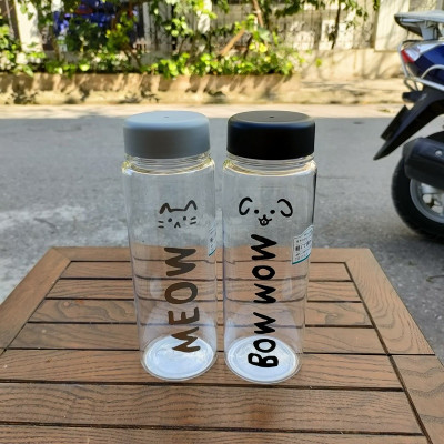 Bình nước tritan Yamada Bow Wow | Meow 500ml - Hàng Nội Địa Nhật Bản
