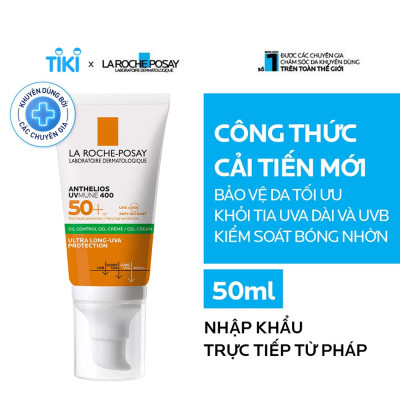 Kem chống nắng La Roche-Posay kiềm dầu 12H Anthelios UVMUNE 400 Gel-Cream 50ml