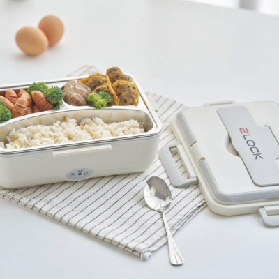 Hộp cơm cắm điện 3 ngăn inox 2LOCK korea Hàng chính hãng