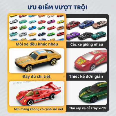 Đồ chơi xe ô tô mô hình cao cấp cho bé trai Mideer Mini Alloy Racing Cars