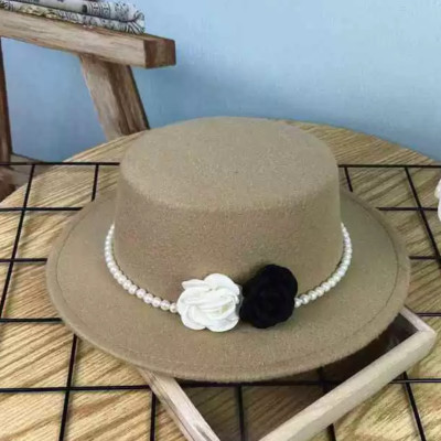 Nón cao bồi vành bằng mũ rộng vành nỉ dạ phối 2 hoa đen trắng đai ngọc trai nhân tạo thời trang Hàn Quốc Nón đi biển mũ vành nhỏ thoáng mát thời trang du lịch dã ngoại #mudibien #muphot #noncaoboi #nonrongvanh #noncaoboi