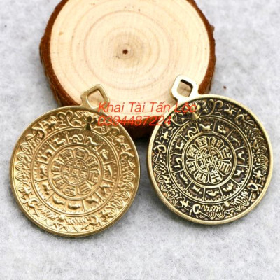 Móc khoá Văn Thù Cửu Cung Bát Quái và chủng tự KALACHAKRA hoá giải thái tuế , tam tai