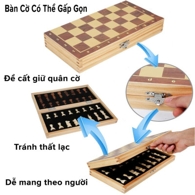 Bộ Cờ Vua Nam Châm D Danido Bằng Gỗ Size Nhỏ 29x29x2.5cm Cao Cấp, An Toàn Chính Hãng