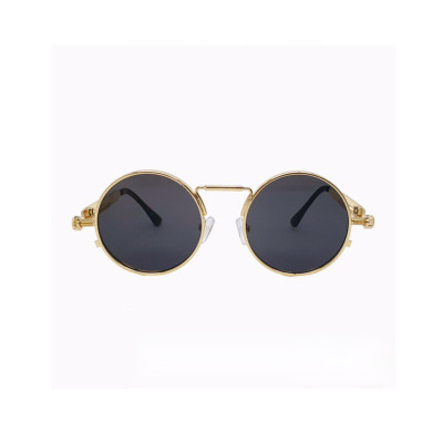 Kính râm Mắt tròn gọng xoắn lò xo cao cấp (ĐEN)