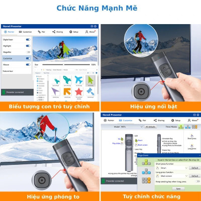 Bút trình chiếu NORWii N97S kĩ thuật số LASER màu Xanh/Đỏ chuyên dùng cho màn hình LED/TV và màn chiếu.  Hàng Chính Hãng.