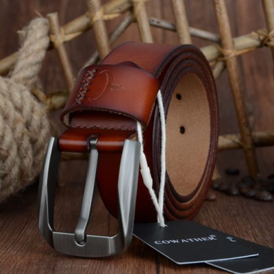 Thắt Lưng Da Bò Chính hãng COWATHER XF008 Nâu Vàng