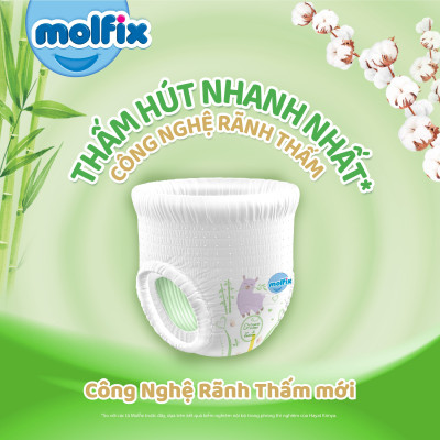 Combo 3 Tã/bỉm quần Molfix Thiên nhiên Super Jumbo M60/L52/XL42/XXL38