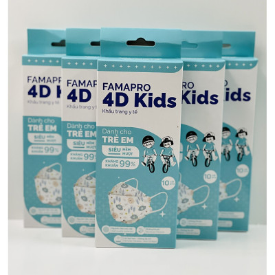 Hộp 10 Khẩu Trang Trẻ Em 4D Kids