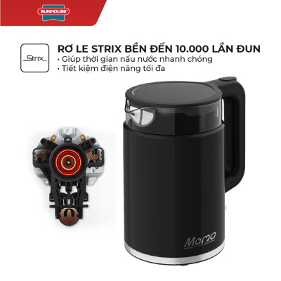 Ấm Siêu Tốc Thủy Tinh Sunhouse SHD1330 (1.7 Lít) - Hàng Chính Hãng