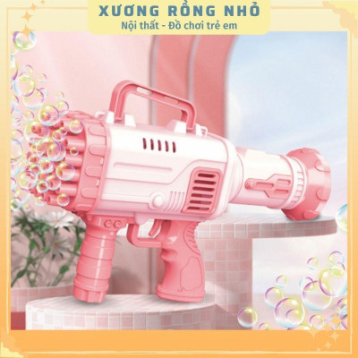 Súng bắn bong bóng xà phòng 32 nòng, máy thổi bong bóng cho bé tặng kèm lọ nước tạo bong bóng