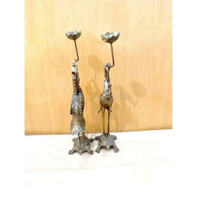 ĐÔI HẠC CAO 44 x 16 CM NẶNG 3 KG CHẤT LIỆU BẰNG ĐỒNG