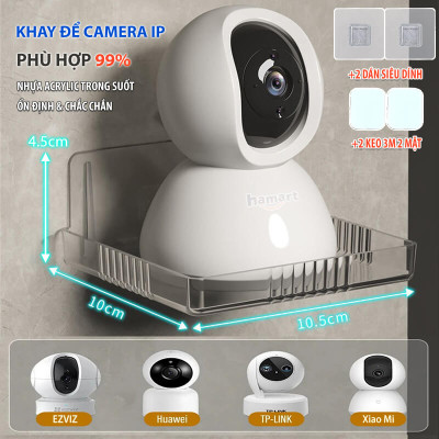 Giá Đỡ Camera IP Gắn Tường Hamart Kệ Để Router Wifi Dán Tường Nhựa Acrylic Trong Suốt Dính Chắc