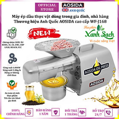 Máy ép dầu thực vật Nóng và Lạnh dùng trong gia đình hoặc nhà hàng thương hiệu Anh Quốc AOSIDA WF-J168 - Hàng Nhập Khẩu