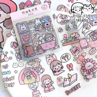 Bộ 20 Tờ Sticker Nhiều Hình Cô Gái Và Bé Thỏ - Telado MSTZ-07/2-6 (Mẫu Màu Giao Ngẫu Nhiên)