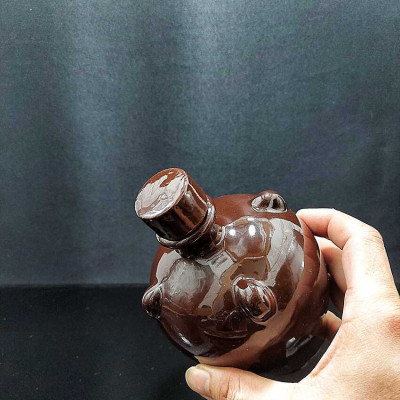 Nậm Đựng Rượu 500ML gốm sứ mẫu quả lê màu nâu bóng - Nậm Rượu Cao Cấp chất lượng đảm bảo (L3)