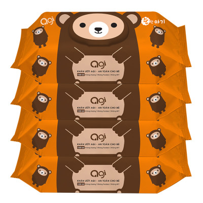 Bộ 4 Gói Khăn Ướt Không Hương Agi (100 Tờ x 4) - Giao Mẫu Ngẫu Nhiên