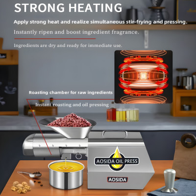 Máy ép dầu thực vật Nóng và Lạnh dùng trong gia đình hoặc nhà hàng thương hiệu Anh Quốc AOSIDA WF-J168 - Hàng Nhập Khẩu