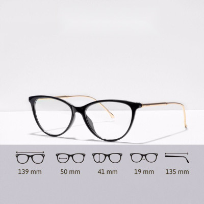 Kính thời trang mắt mèo gọng kim loại form nhỏ cao cấp cho nữ