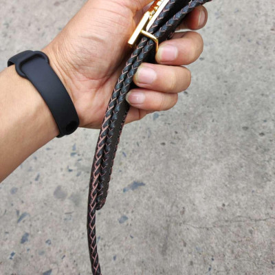 Dây nịt da bụng cá sấu liền tấm 4cm H29N1