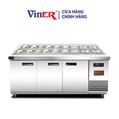 [HÀNG CHÍNH HÃNG] Tủ bàn salad 1m8 cánh inox Viner