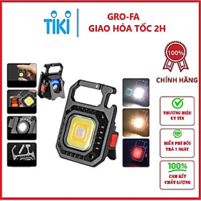 Móc Khóa Đèn Pin Đa Chức Năng Có Chống Nước Tặng Kèm Cáp Sạc - Hàng chính hãng