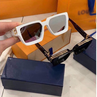 Kính râm nam nữ Mắt vuông viền vàng gọng dày