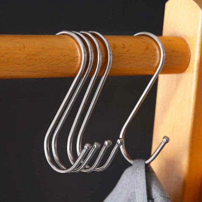 SET 3 Móc Treo Hình Chữ S, Móc Inox Không Gỉ Treo Đồ Dùng Bếp Và Phòng Tắm,Treo Hàng Hóa Quần Áo Chịu Lực 15kg, Takyhome 2017set3