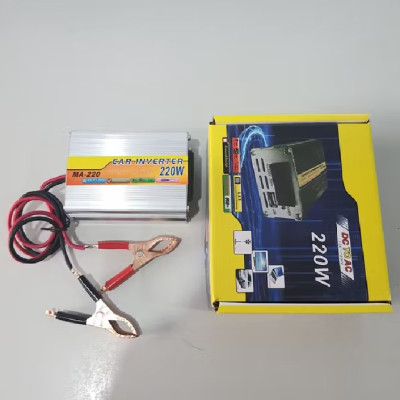 Kích điện mini từ 12V lên 220V - 220W sử dụng liên tục dưới 100W dùng quạt gió sạc điện thoại bóng đèn