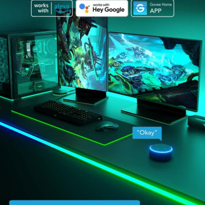 Dây LED RGBIC trang trí dán cạnh bàn Govee RGBIC LED Neon Rope Lights for Desks H61C3 | 10 ft/3m