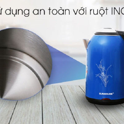 Bình Ấm Siêu Tốc Điện Inox 2 Lớp Sunhouse SHD1382 - Màu Ngẫu Nhiên - Chính Hãng
