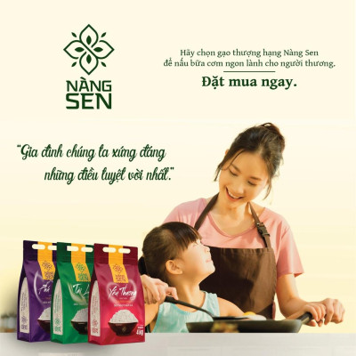 Gạo thơm thượng hạng Nàng Sen Tài Lộc 4kg