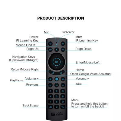 Chuột Bay g20s pro bluetooth bản cao cấp mic voice có điều khiển giọng nói và chuột bay đèn nền dùng G20s pro BT - Hàng Nhập Khẩu