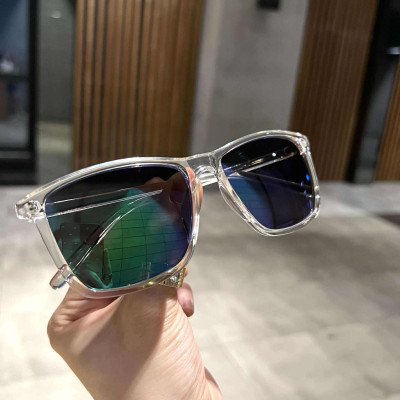 Kính mát, Kính râm unisex Mắt vuông mắt gương xanh sành điệu