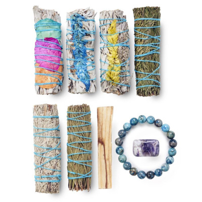 Bó lá xô thơm (Palo santo- White sage - Blue sage, Xô thơm trắng -Hương thảo -Xô Thơm xanh - Tuyết tùng Ant home moli