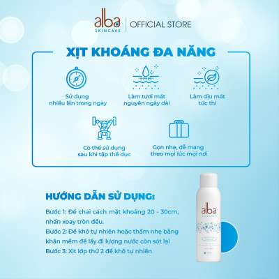 Xịt Khoáng ALBA SKINCARE Chống Lão Hóa Và Dưỡng Ẩm Cho Da 150ML