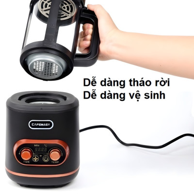 Máy rang hạt cà phê công nghệ gia nhiệt không khí thương hiệu Cafemasy CCR-1209R2 - Hàng Nhập Khẩu