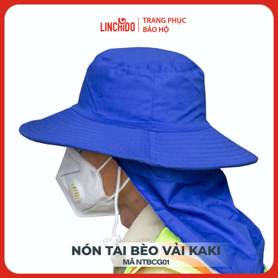 Nón tai bèo chất vải kaki thấm hút mồ hôi có vải che gáy phía sau che nắng tiện lợi mã NTBCG01