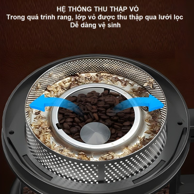 Máy rang hạt cà phê công nghệ gia nhiệt không khí chuyên nghiệp thương hiệu Mỹ cao cấp Cafemasy CCR-305 - Hàng chính hãng