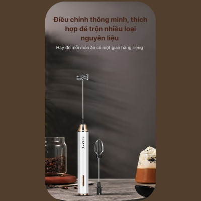 Máy đánh bọt cầm tay KHÔNG DÂY SOKANY SK02018 đa năng 2in 1, đánh trứng, tạo bọt, có sạc USB tiện lợi - HÀNG CHÍNH HÃNG - DELIYA