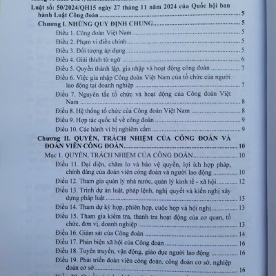 Sách Luật Công Ðoàn 2024 – Những Quy Định Mới Về Tiêu Chuẩn, Chế Độ Chi Tiêu Và Quản Lý Tài Chính, Tài Sản Trong Công Đoàn - V2553T
