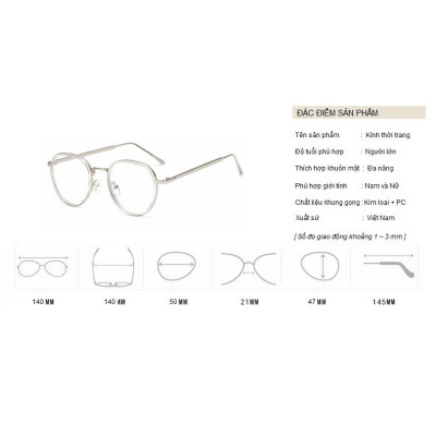 Kính Giả Cận, Gọng Kính Cận Nam Nữ Mắt Tròn Viền Trong Suốt, Đen Không Độ Hàn Quốc - BLUE LIGHT SHOP