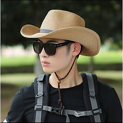 Nón mũ cao bồi nam nữ gấp gọn đi biển du lich nhiều mẫu đep chất liệu cói chống nắng thoáng mát thời trang Hàn Quốc dona2470501