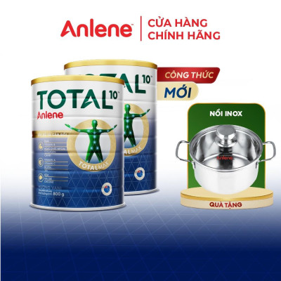 Combo 2 TPBS Anlene Total 10 lon 800g tặng nồi inox