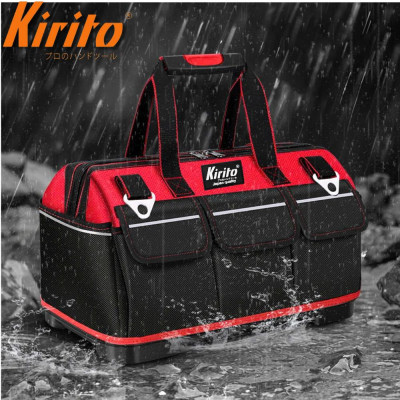 Túi Đựng Dụng Cụ KIRITO Vải Dày 600D – Chống Thấm, Đế Chịu Lực, Đựng Đồ Nghề Cơ Khí, Điện màu đỏ