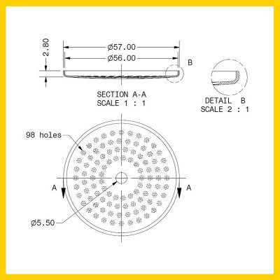 IMS shower screen Rancilio RA200IM | Lưới lọc cho máy Rancilio (RA200IM)
