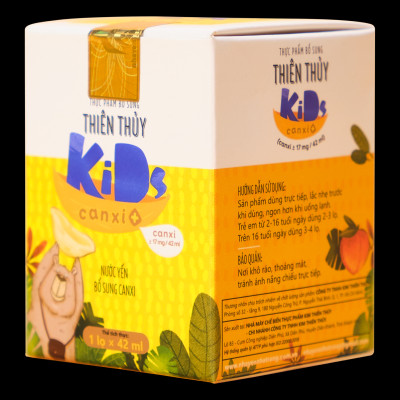 Nước Yến Sào Thiên Thủy Kids Canxi+ - Nhà Yến Nha Trang - Hộp 1 Lọ - Yến Kids - Tổ yến chưng sẵn dành cho trẻ em - Hàng Chính Hãng