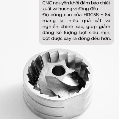 Cối xay tay M3 cà phê lưỡi thép CNC thân nhôm Cafede Kona