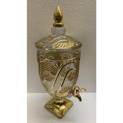 BÌNH ĐỰNG NƯỚC UỐNG THỦY TINH VÀNG PHIÊN BẢN KHẢM VÀNG ĐẶC BIỆT CÓ VÒI RÓT TIỆN LỢI 4,5 LÍT ( GIAO HOA VĂN NGẪU NHIÊN )